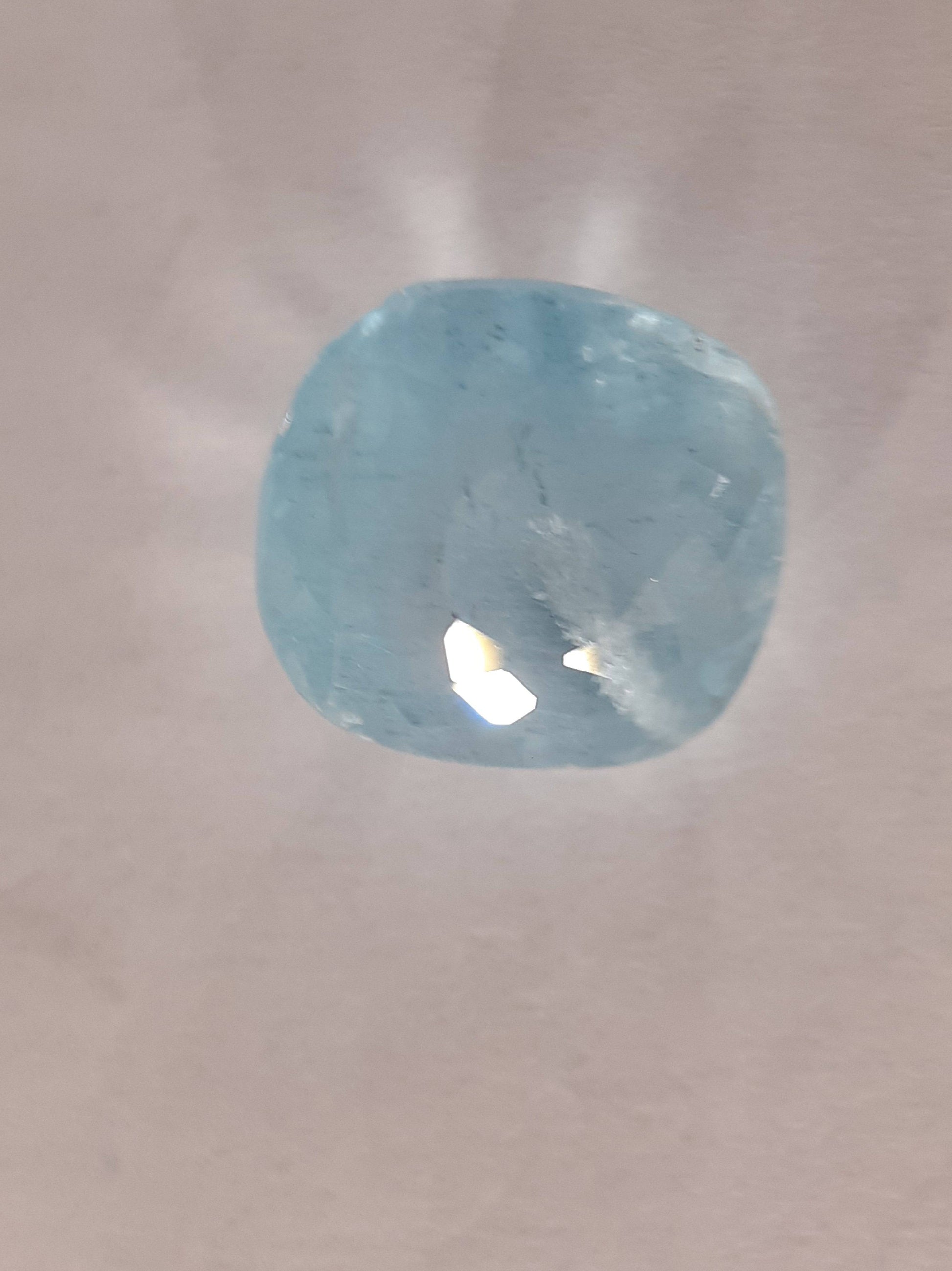 Natural Aquamarine - 3.62 ct - Cushion - unheated untreated - Brasil - Certified by seller - Natural Gems Belgium