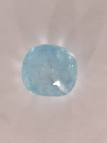 Natural Aquamarine - 3.62 ct - Cushion - unheated untreated - Brasil - Certified by seller - Natural Gems Belgium