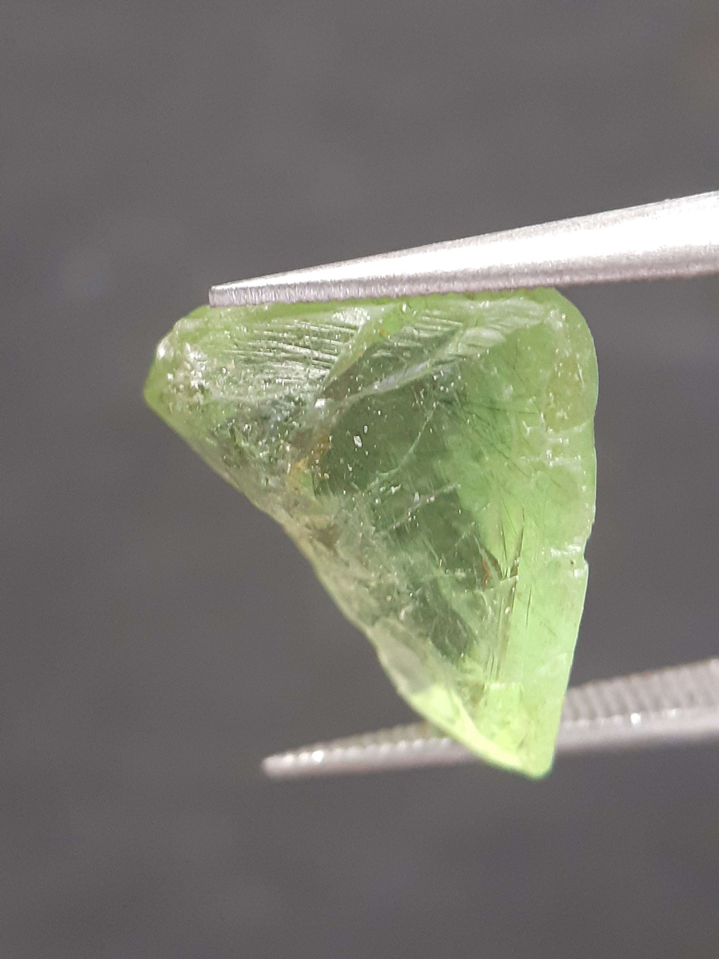 Natural Green Peridot - 5.754 ct - rough gemstone - for faceting - certified natural