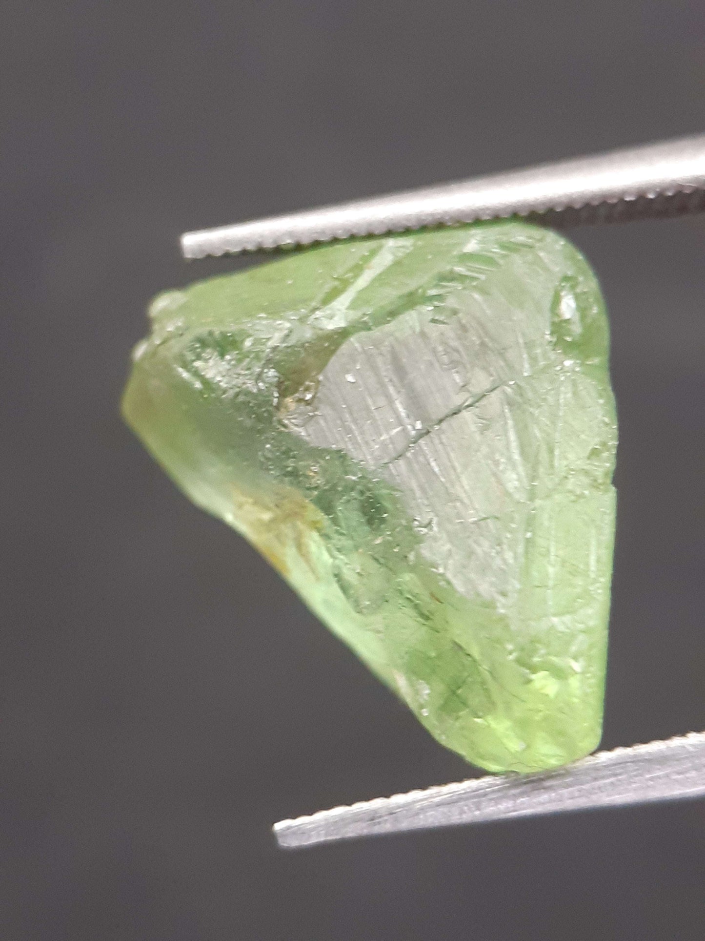 Natural Green Peridot - 5.754 ct - rough gemstone - for faceting - certified natural