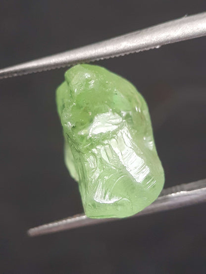 Natural Green Peridot - 6.295 ct - rough gemstone - for faceting - certified natural