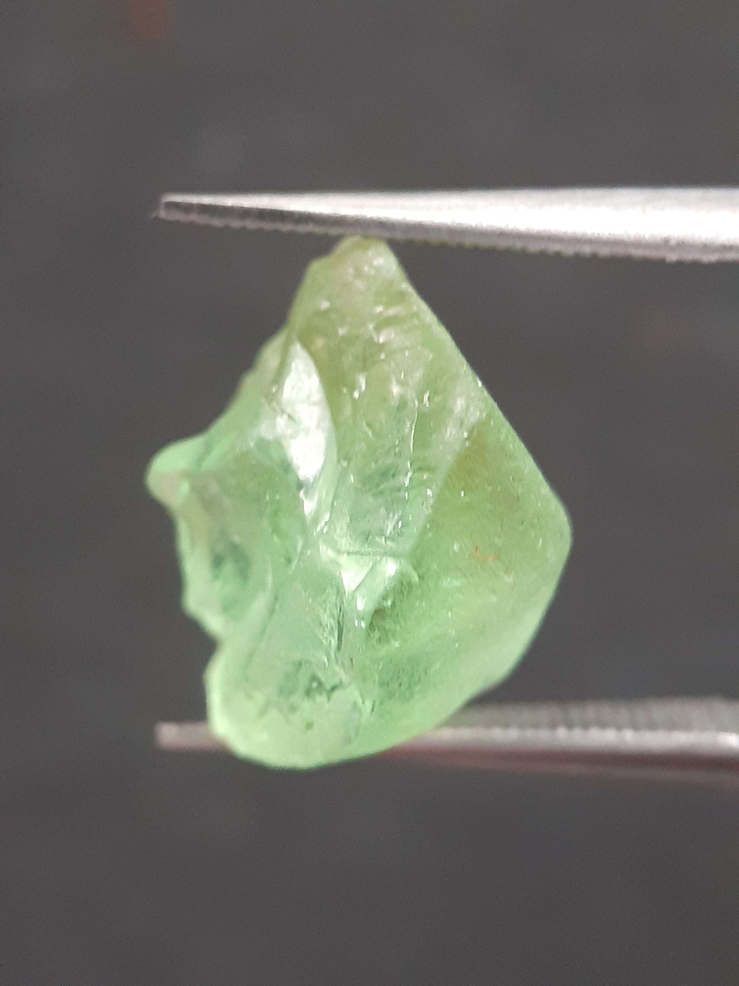 Natural Green Peridot - 7.563 ct - rough gemstone - for faceting - certified natural