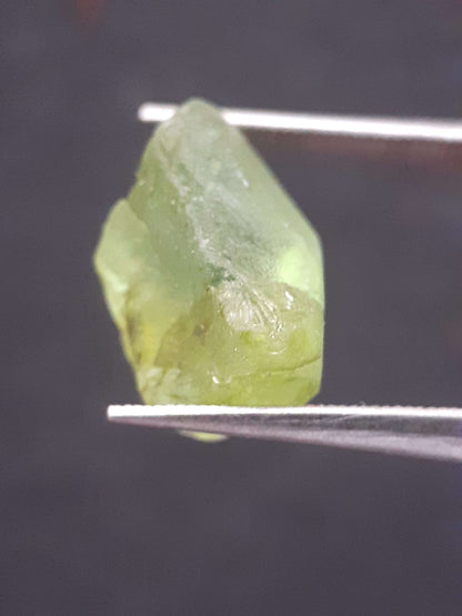 Natural Green Peridot - 7.640 ct - rough gemstone - for faceting - certified natural