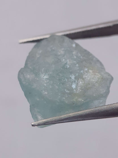 Natural greenish blue Aquamarine - 6.43 ct - Rough Gemstone - unheated - Certified by NGB