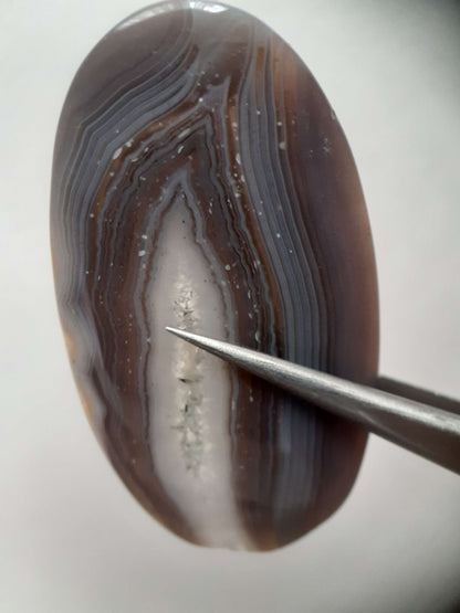 Natural grey Botswana Agate - 43.183 ct - long oval Cabochon - certified natural