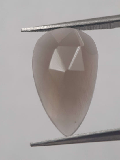 Natural greyish brown smoky quartz - 4.573 ct - pear  - unheated - Rose cut