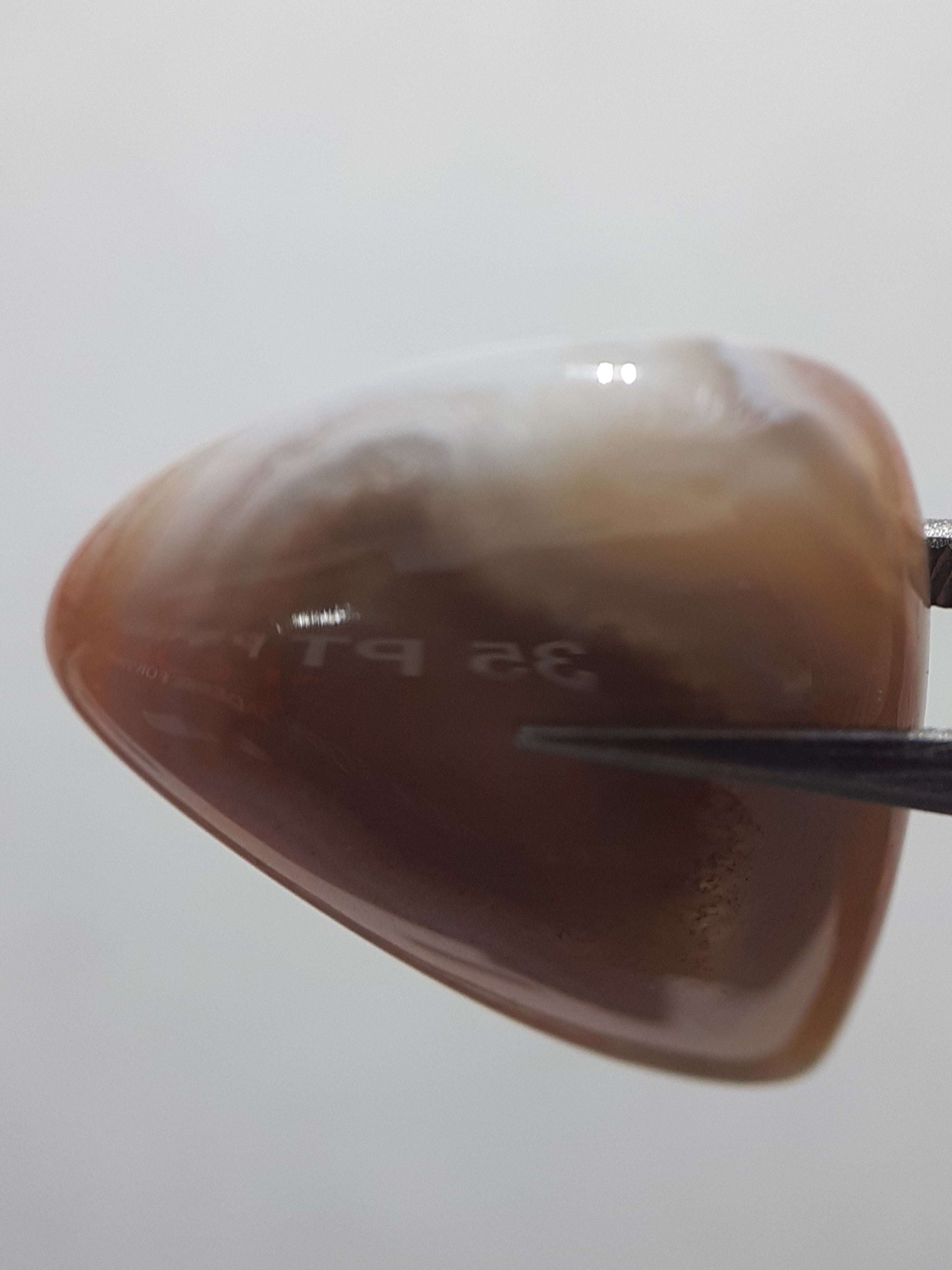 Natural Light brown white laced Botswana Agate - 20.18 ct - pear Cabochon - Amazing color and pattern