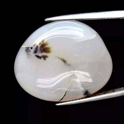 Natural light purple Agate - 56.13 ct - free form cabochon - with moss inclusion