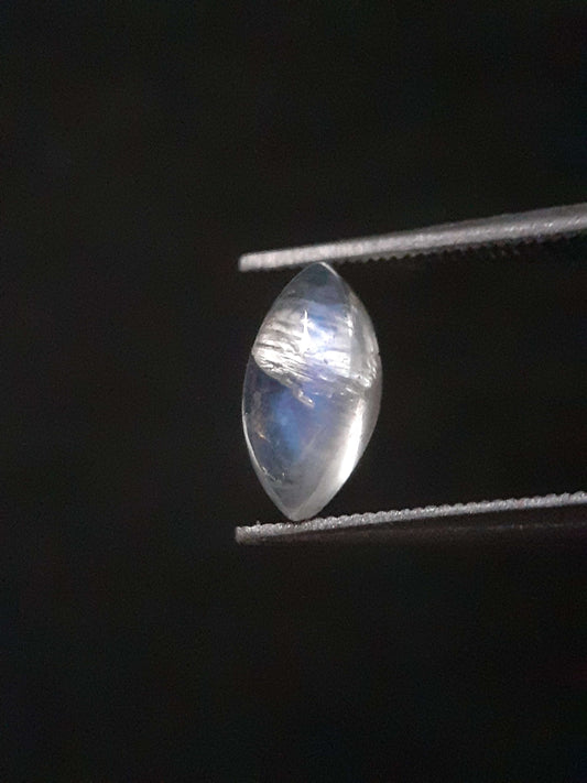 Natural Moonstone - blue adularescence - 0.919 ct - marquise cabochon