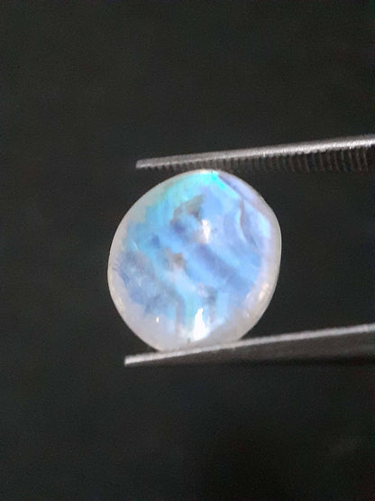 Natural Moonstone - blue adularescence - 2.945 ct - oval - certified natural