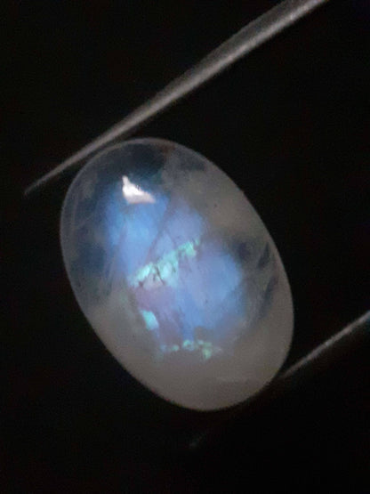 Natural Moonstone - blue adularescence - 8.870 ct - oval - certified natural