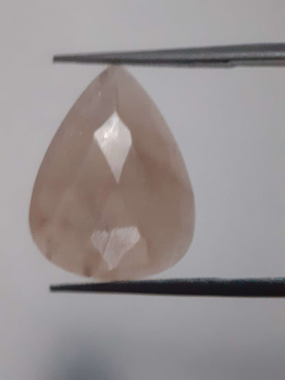 Natural Moonstone faceted - peach moonstone - 6.004 ct - pear - rose cut