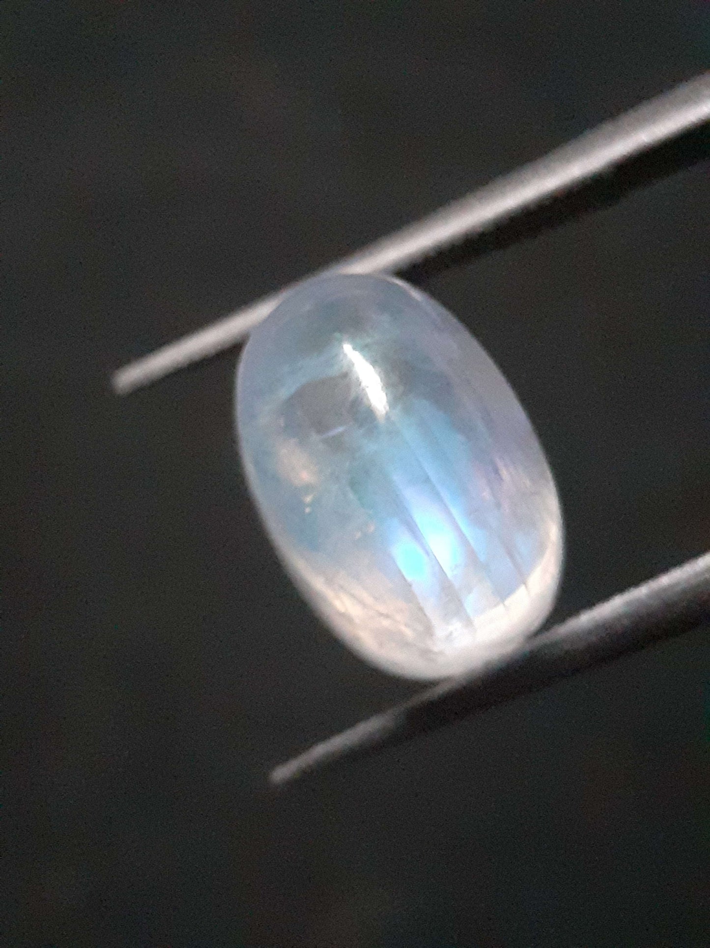 Natural Moonstone - light blue and blue adularescence - 4.099 ct - oval - certified natural