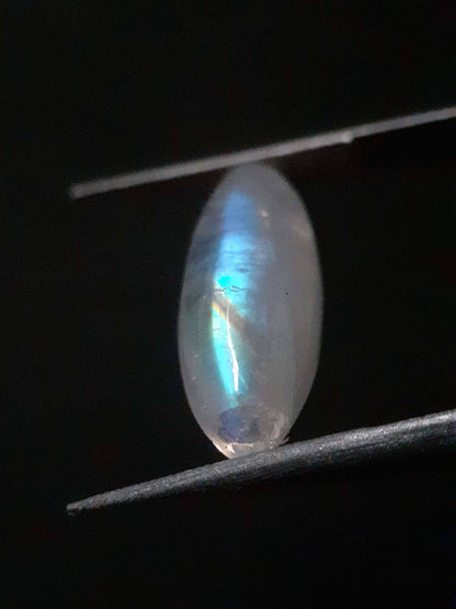 Natural Moonstone - lightblue and blue adularescence - 4.334 ct - marquise cabochon