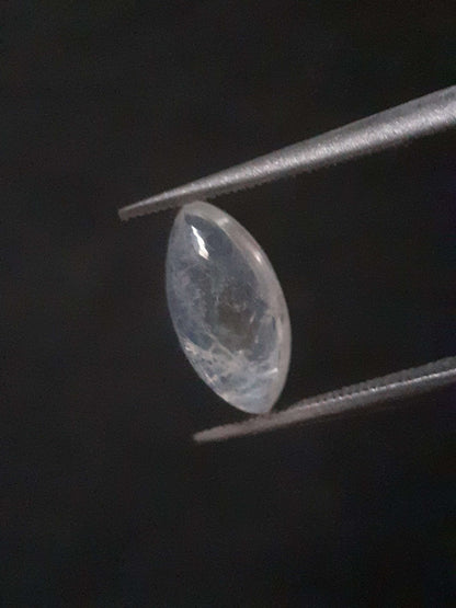 Natural Moonstone - lightblue and purplish adularescence - 1.485 ct - marquise cabochon