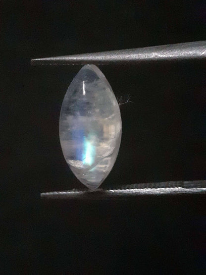 Natural Moonstone - lightblue and purplish blue adularescence - 2.298 ct - marquise cabochon