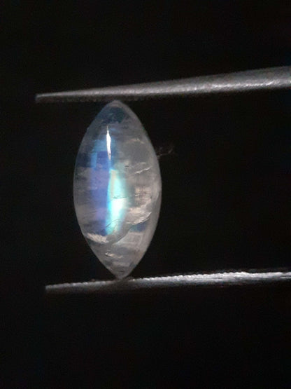 Natural Moonstone - lightblue and purplish blue adularescence - 2.298 ct - marquise cabochon