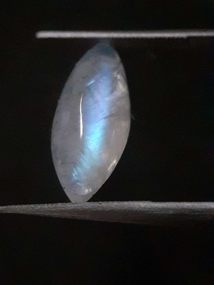 Natural Moonstone - lightblue and purplish blue adularescence - 3.704 ct - marquise cabochon