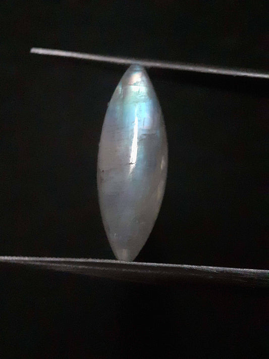 Natural Moonstone - rainbow adularescence - 7.535 ct - marquise cabochon