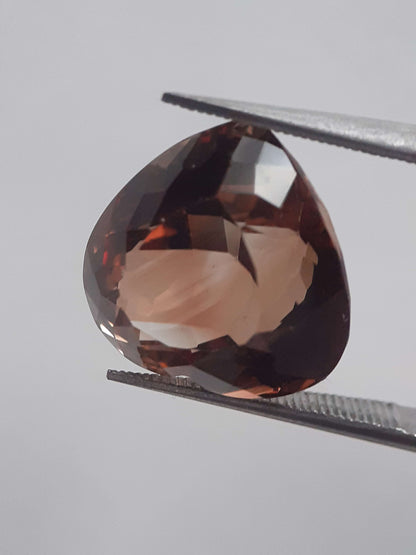 Natural orangey brown Whiskey Topaz - 12.765 ct - Heart - AAA grade - irradiated - certified natural