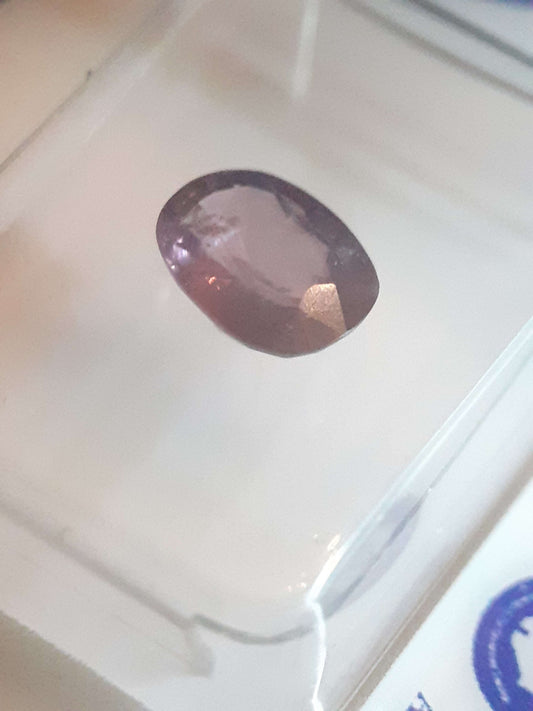 Natural Oval Purple Spinel -Certified - 1.08 ct - unheated - Sealed - Natural Gems Belgium