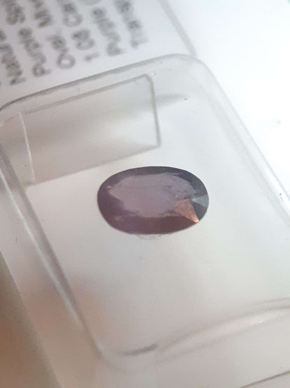 Natural Oval Purple Spinel -Certified - 1.08 ct - unheated - Sealed - Natural Gems Belgium