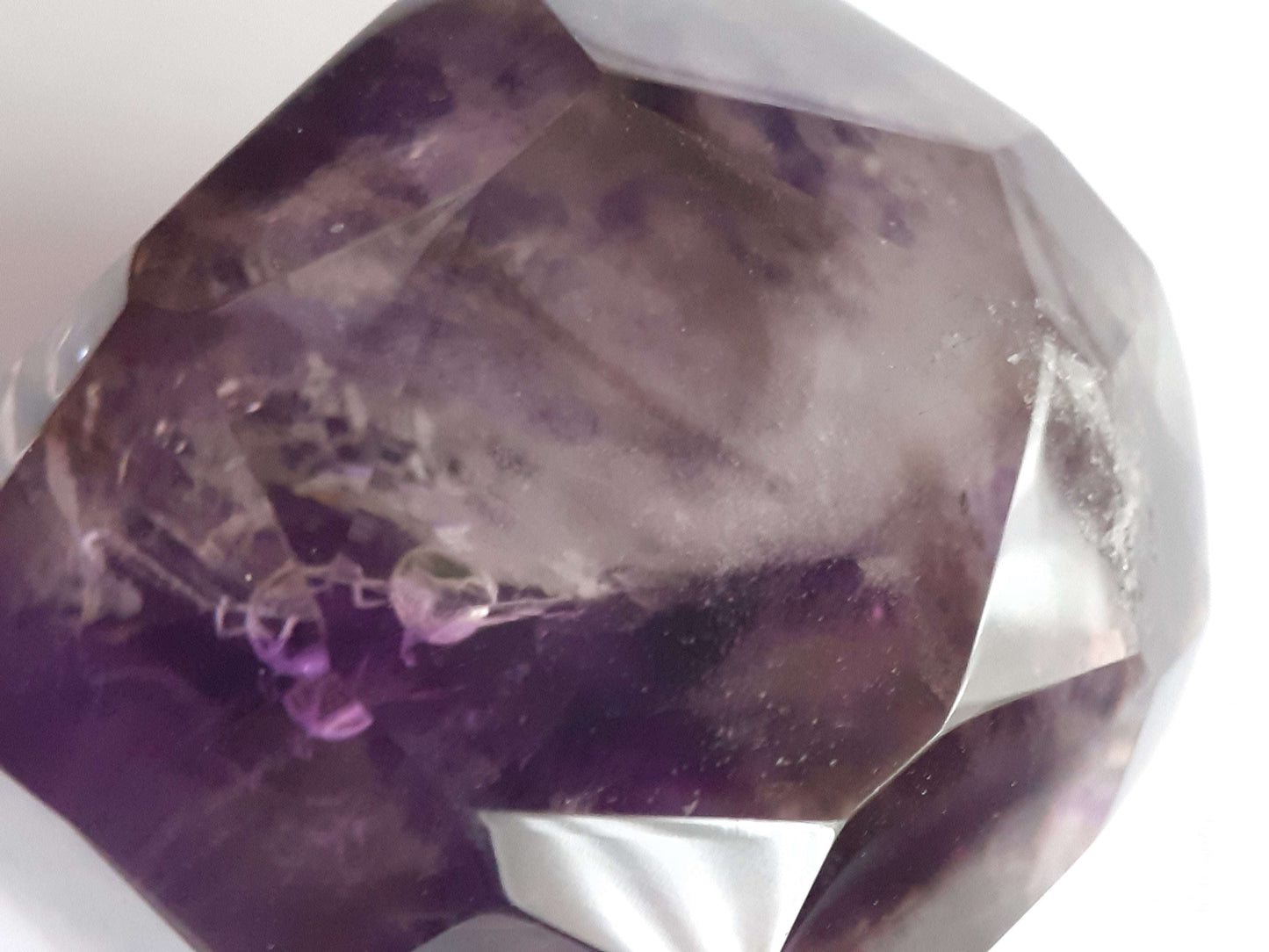 Natural purple Amethyst - enhydro amethyst crystal - 198.544 ct - rough dice facet crystal