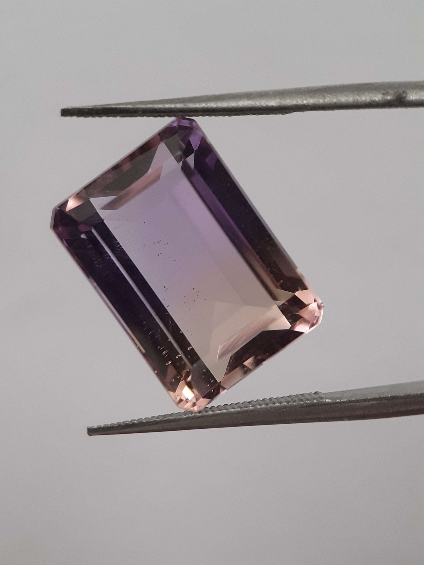 Natural purple and yellow Ametrine - 11.209 ct - octagon - certified natural