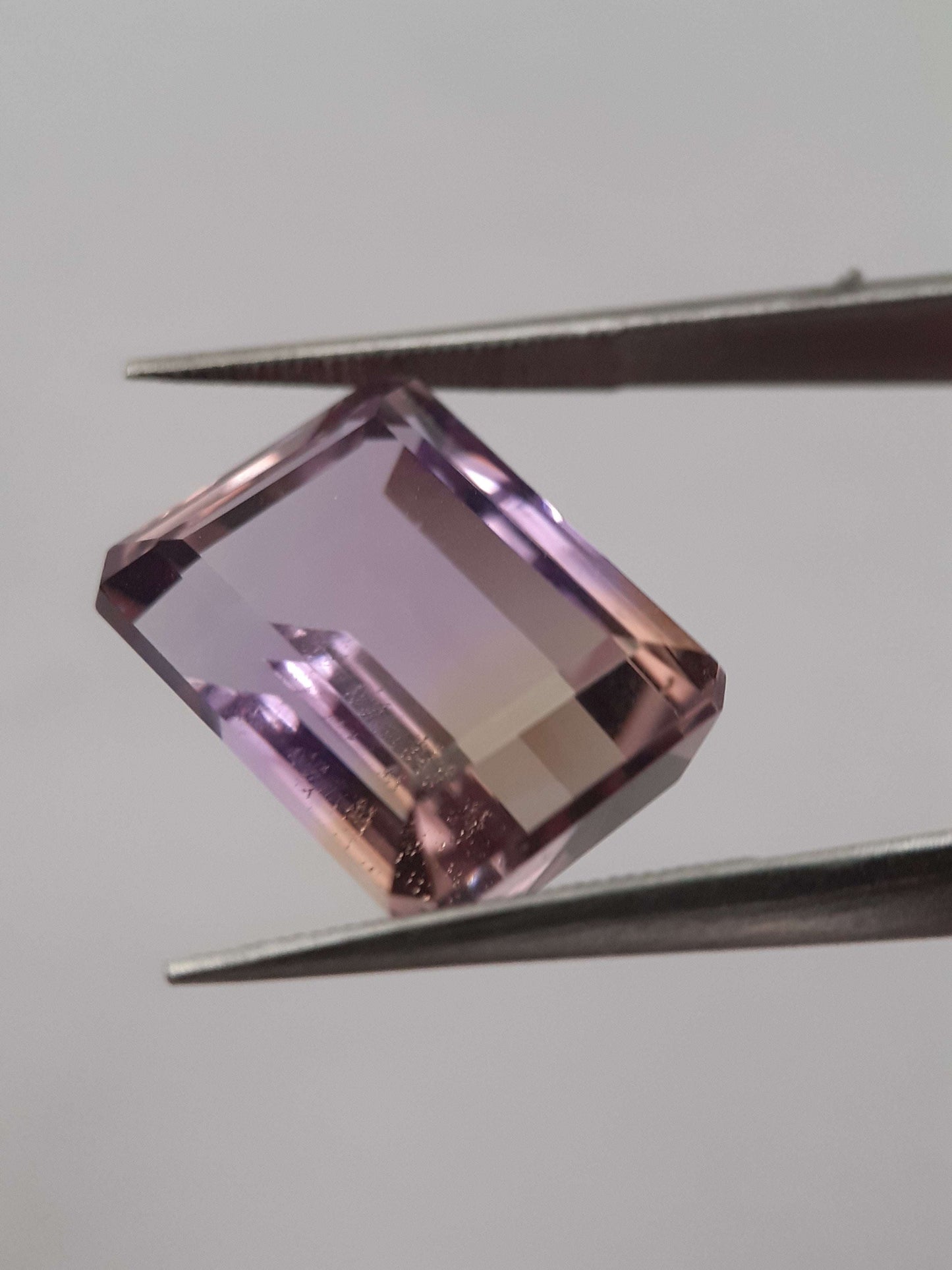 Natural purple and yellow Ametrine - 11.209 ct - octagon - certified natural