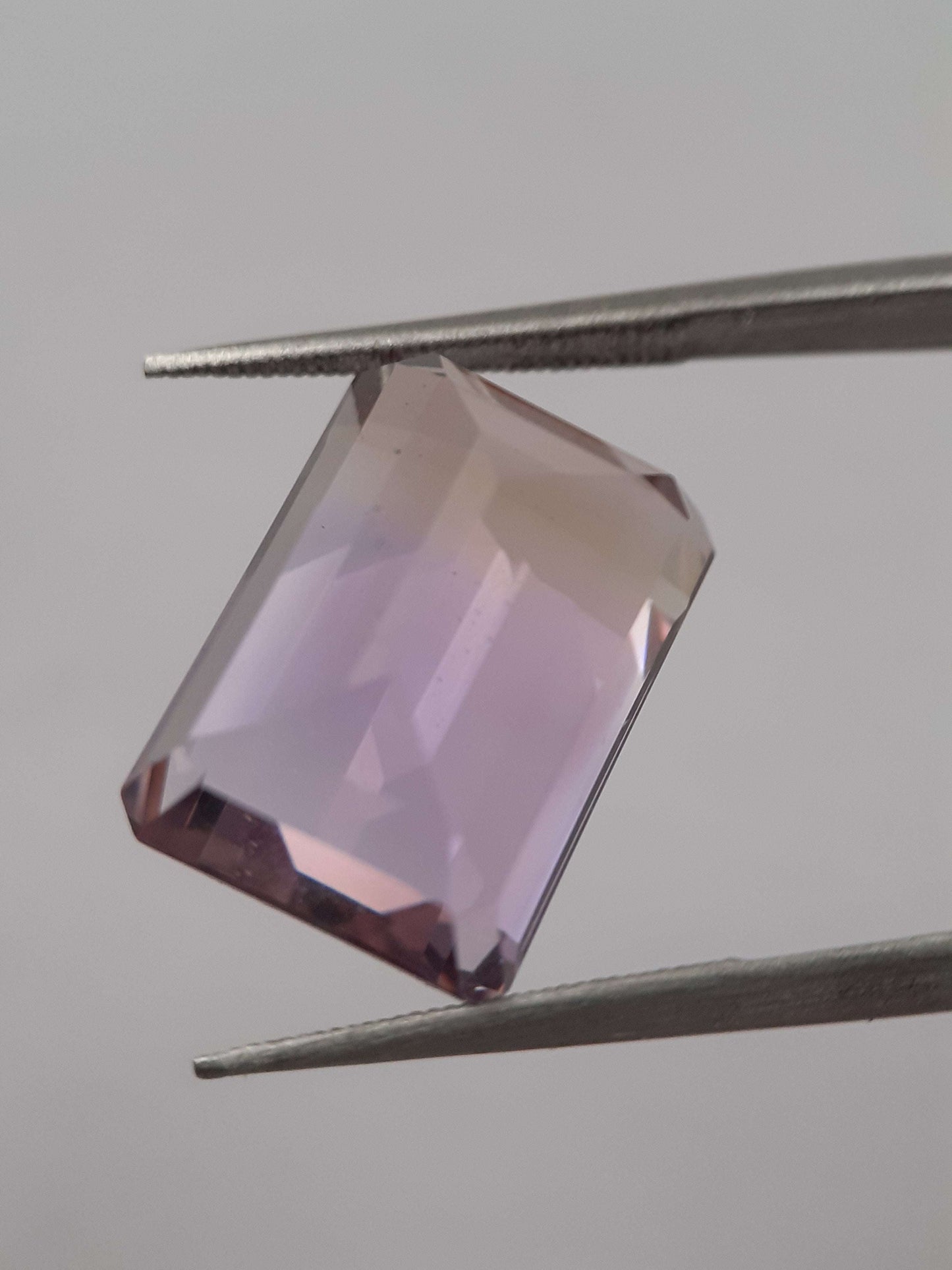 Natural purple and yellow Ametrine - 11.209 ct - octagon - certified natural