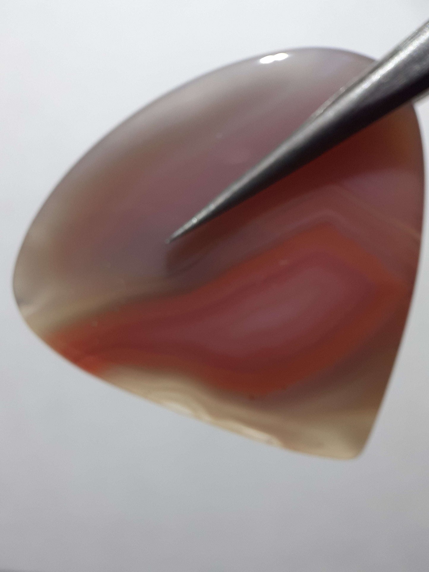 Natural red purplish grey Botswana Agate - 42.20 ct - pear Cabochon - unique colors - certified by NGB