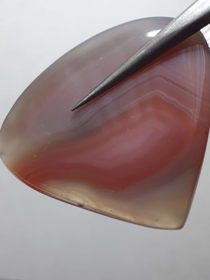 Natural red purplish grey Botswana Agate - 42.20 ct - pear Cabochon - unique colors - certified by NGB