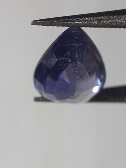 Natural Violet Bluet Iolite - 1.12 ct - pear - unheated - certified by NGB - Natural Gems Belgium