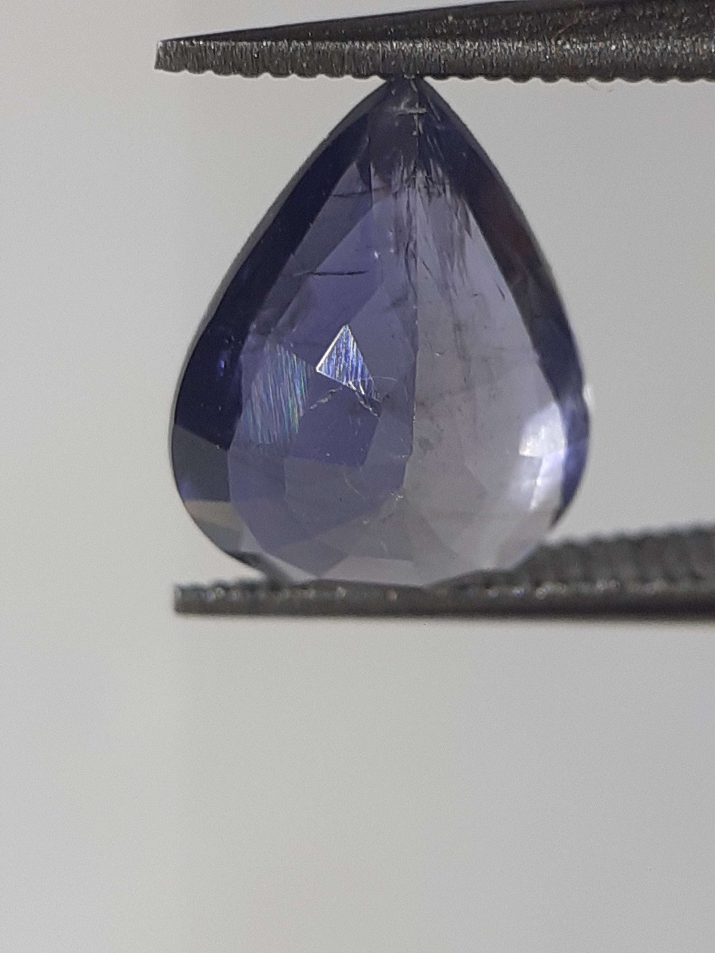 Natural Violet Bluet Iolite - 1.12 ct - pear - unheated - certified by NGB - Natural Gems Belgium