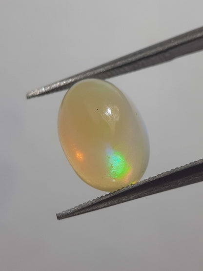 Natural White Opal - play of color - 1.71 ct - oval - unheated - certified by NGB