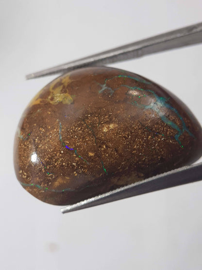 Natural yellow and blue Winton Matrix Boulder Opal - 16.91 ct - free form - unheated - certified by NGB