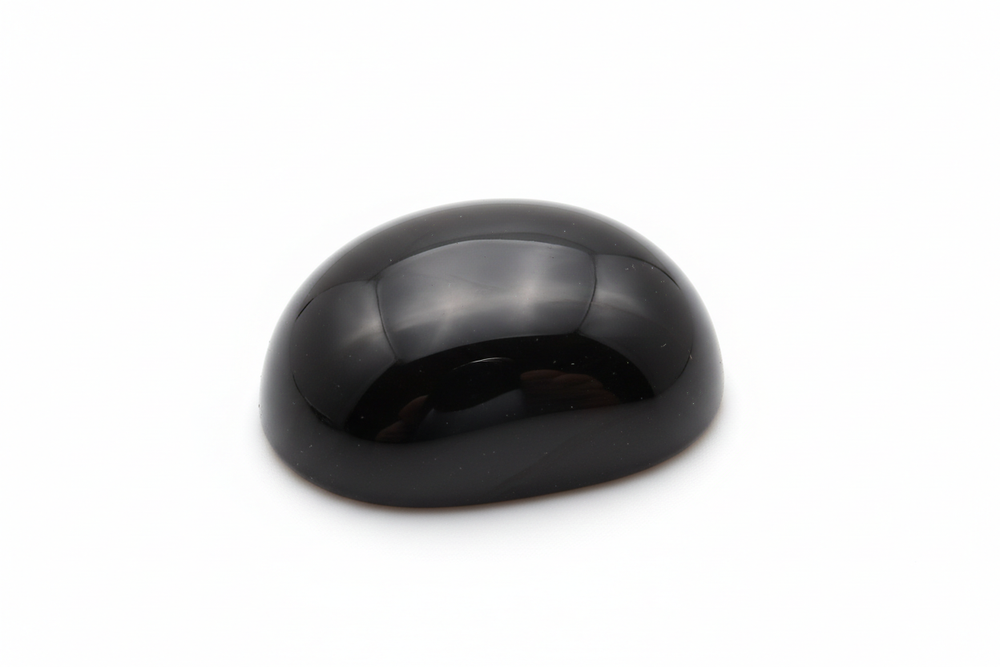 obsidian cabochon white background