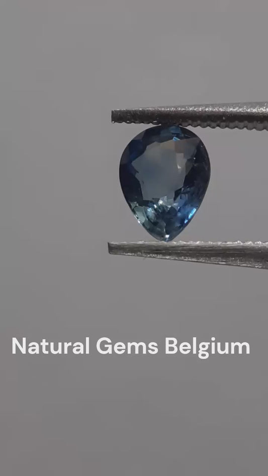 Natural blue sapphire - 0.38 ct - Pear - heated - Australia - certified by NGB