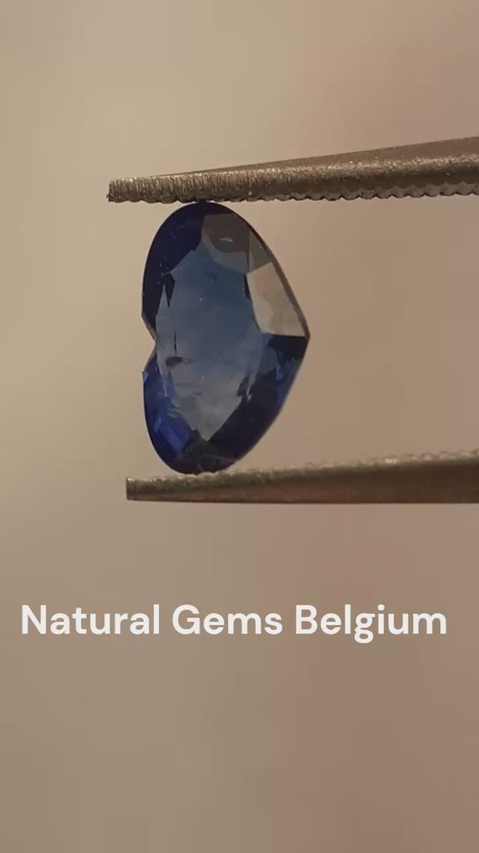 Natural blue sapphire - 0.69 ct - Heart - heated - Ceylon - certified by NGB