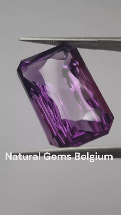 Natural deep purple Amethyst - 14.473 ct - octagon - unheated