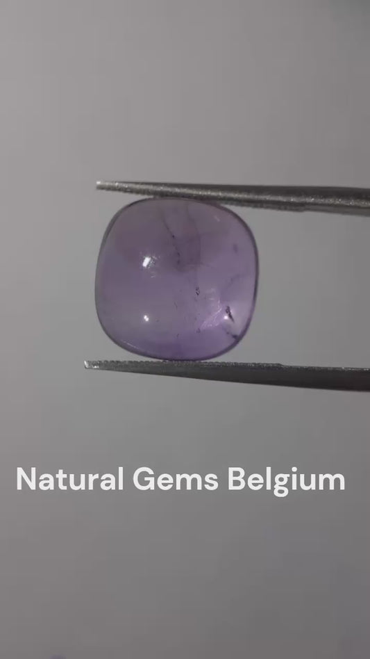 Natural purple Amethyst - 5.88 ct - cushion cabochon - unheated - certified by NGB