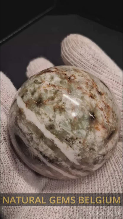 Natural Serpentine Sphere - 5.9 cm - light green to mossy green