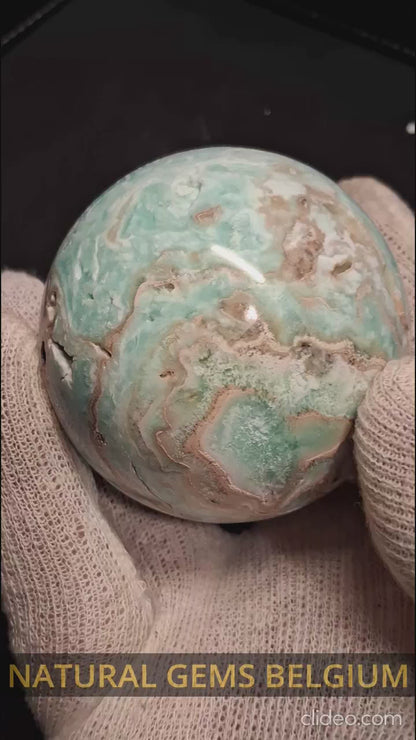 Natural Aragonite Sphere - 6.68 cm - Blue Aragonite