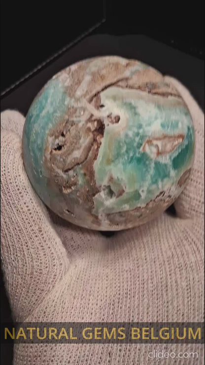 Natural Aragonite Sphere - 6.7 cm - Blue Aragonite