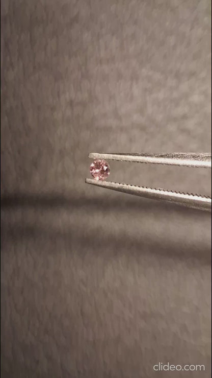 Tourmaline naturelle - rose-brun - 2 mm - 0,029 ct - ronde - non chauffée