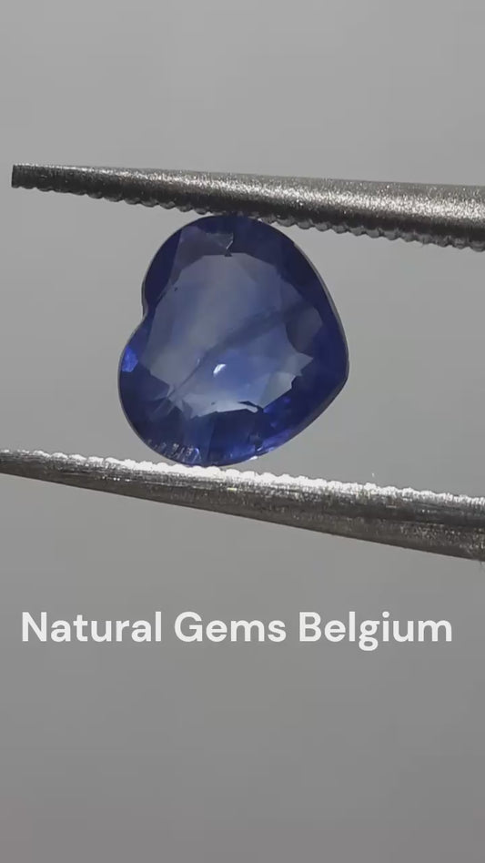 Natural blue sapphire - 0.75 ct - Heart - heated - Africa - certified by NGB