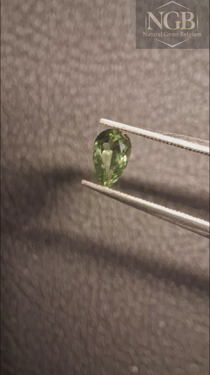Natural Green Apatite - pear faceted - 0.418 ct - loose gemstone