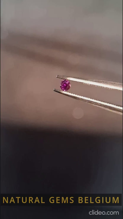 Natural Pink Sapphire - 0.044 ct -2 mm Round cut - unheated - Africa - excellent