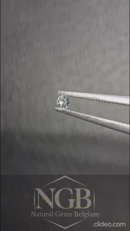 Natural White Sapphire - 0.046 ct -2 mm Round cut - heated - Africa