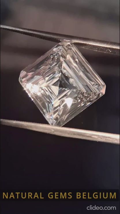 Natural Pure quartz - 10.876 ct - custom cut square octagon - clear quartz